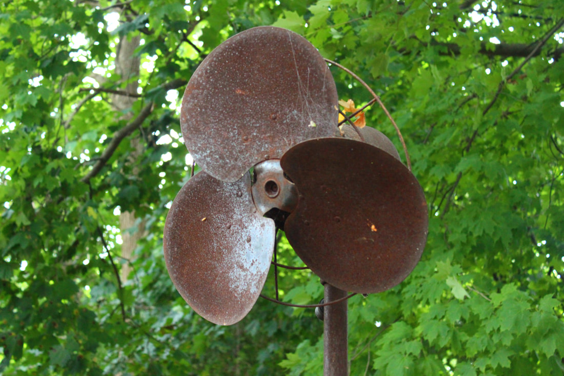 metal yard fan
