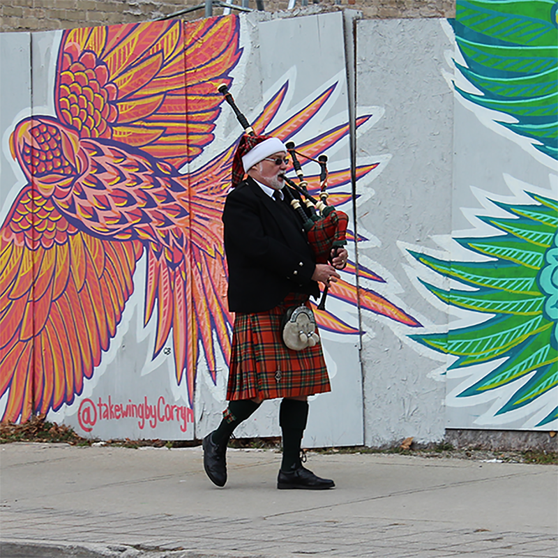 man playing bagpipes - john from 